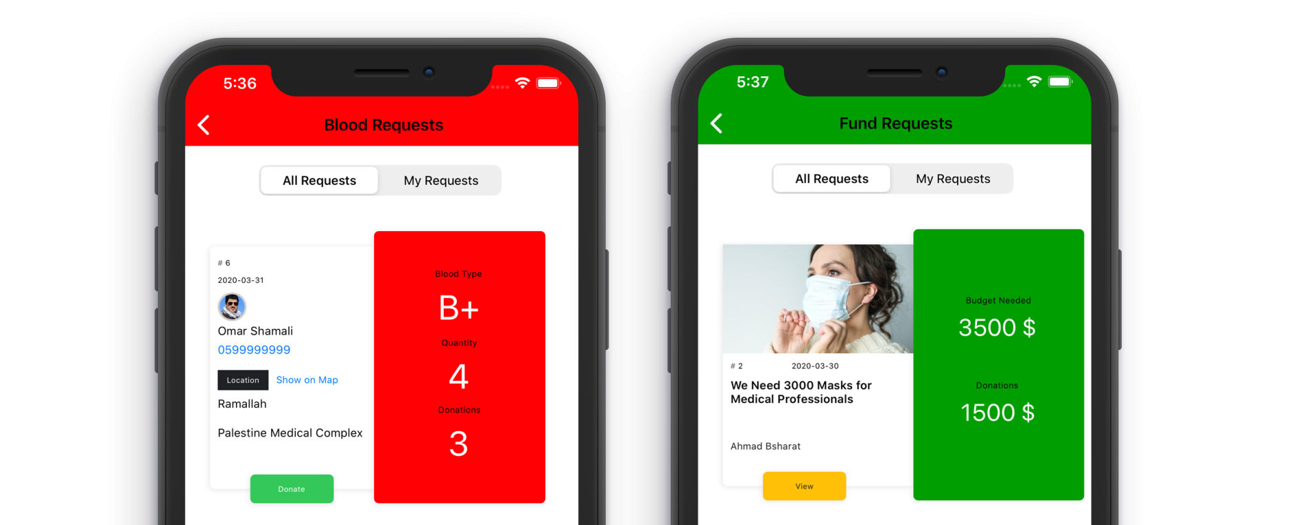 GiveLife: Blood Donation Matcher and Project Cowdfunding